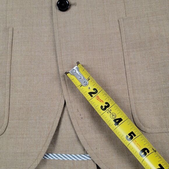 Club Monaco Beige Tan Wool Blazer Jacket Mens Size Medium Button Up - Picture 3 of 12